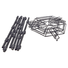 EDISH 六邊形鍋架 不鏽鋼 ABS材質, 黑色, 5層