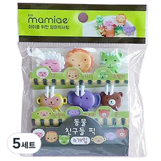 마미애 동물친구들 도시락픽 6종 세트, 6개입, 5세트