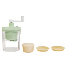 妃妃嚴選 免插電剉冰機, 免插電 白色 + 綠色 + 米色, 1個