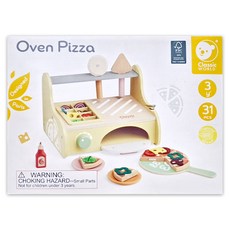 Classic WORLD 客來喜 木頭玩具 烤爐披薩組, 木製, 1組