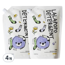 케이맘 랄라포포 유아용 세탁세제 목련향 리필, 4개, 1.3L