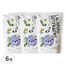 케이맘 랄라포포 유아용 세탁세제 목련향 리필, 6개, 1.3L