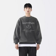세인트페인 남녀공용 헤리티지 피그먼트 기모 오버핏 보온 스웨트셔츠