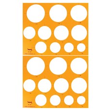 Sanki 模板 常規圓形圖形尺 40~90mm No.106, 單一顏色, 2個