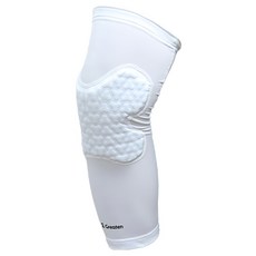 Greaten 極騰 籃球防撞護膝，高彈性吸震墊片 多角度防護, M(39~43cm), 白色, 1個