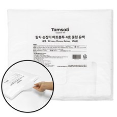 탐사 손잡이 마트봉투 유백 4호 중형 32 cm x 13 cm x 54 cm, 100개