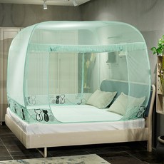 Dalmoa高級折疊式一觸式蚊帳, 綠貓