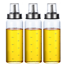 ROMEO 耐熱玻璃不鏽鋼直蓋油瓶, 3個