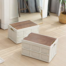 comet 露營木紋桌板收納箱 28L, 白色, 1層, 2個