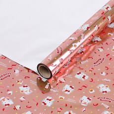 三麗鷗 HELLO KITTY 亮面包裝紙 53cm x 15m, 紅色, 1個