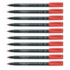 STAEDTLER 施德樓 317 多用途油性筆 1.0mm, 紅色, 10個