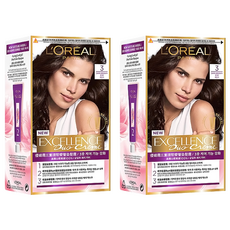 L'OREAL PARiS 巴黎萊雅 台灣公司貨 優媚霜三重護髮雙管染髮霜, 3 深棕 Excellence Duo Creme, 2組