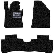 포시즌카매트 차량용 프리미엄 코일카매트 확장일체형 1+2열 3p, 쌍용 토레스 2022년 7월~, 블랙