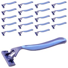 Blue Market 3 層一次性剃須刀藍色, 20個, 1入