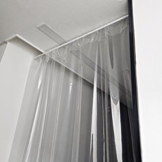 Maison Textile 聚氨酯防風防寒0.15T穿桿式塑膠門簾, 透明, 1個