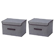 Salrim Manyeo 可折疊布藝收納箱 L, 灰色, 2個