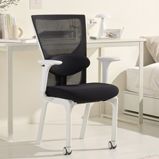 체어스코 허리 편한 학생 책상 공부의자 엘리트 허리받침 조절팔세트, 딥블랙