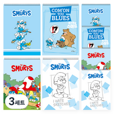 다다 스머프 종합장 26매 4종 x 2p세트, 혼합색상, 3세트
