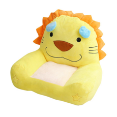 Cotton Field 棉花田傢飾 寶貝卡通造型兒童小沙發 快來獅 超柔面料 58x20x41cm, 快樂獅, 1個