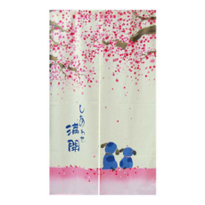 Cotton Field 棉花田傢飾 日式印花長門簾 聚酯纖維, 盛開的櫻花樹下