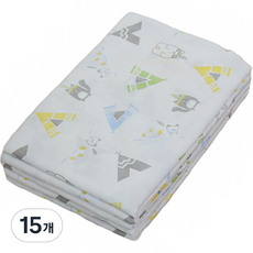 베이비스토리 유아용 웰빙 천기저귀 대형, 15개, 인디안 블루