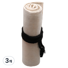 알로데 캔버스 리드 커튼 색연필 파우치 36색 46 x 20 cm, 17 화이트, 3개