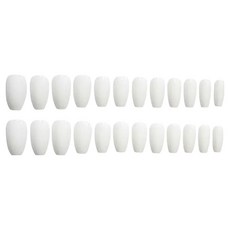 巴黎春天 假指甲 乳白色 簡約優雅 包含多種尺寸, 1組