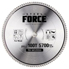 Steelforce 木工圓鋸片 100T 255mm TH-WC255SB, 1個