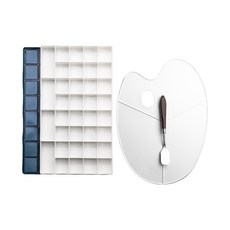 Belian花嘴矽膠套調色盤混合調色盤刮刀 36色, 1個, 36格