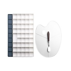 Belian化妝刷具矽膠套調色盤混合調色盤刮刀 44色, 44格, 1個