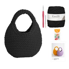Yana Emily 蛋包 DIY 包, 1套, 22黑色（白色），隨機發貨（鉤針，單圈）