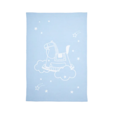 Fees BEBE 小馬針織毯 0歲以上適用, 藍色