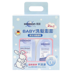 sanosan baby愛上澎澎超值組 baby洗髮沐浴露500ml + 200ml, 1組