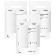 Saengong 生活工作所 可水洗廚房紙巾 基本款 70抽, 2入, 3個