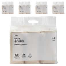 JAJU 竹製低粉塵捲筒廚房紙巾, 6入, 5個