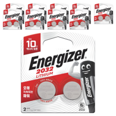 에너자이저 리튬 코인건전지 CR2032, 2개입, 10개