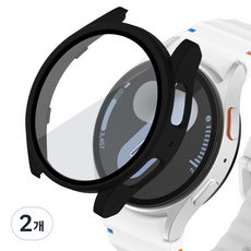 Riamont Galaxy Watch 鋼化玻璃全覆蓋螢幕保護殼, 黑色