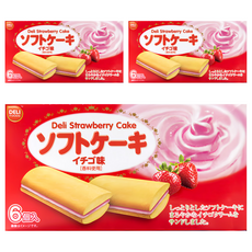 Deli 好食 草莓風味夾心蛋糕, 6入, 108g, 3盒