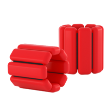 訓練手腕腳踝矽膠重量帶 2入, 紅色的, 450克