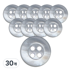 Button King 東大門鈕扣王 高級真貝殼Logo邊框鈕扣 10mm, MOP 銀色, 30個