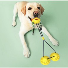 Devence 小狗吸盤拖輪玩具, 黃色的, 2個