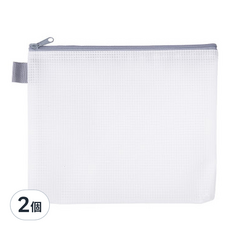 Lan CHYn 連勤牌文具 RY PEVA 環保無毒夾網袋 B5 LCM-B5, 灰色, 2個