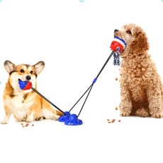 Deffense狗狗拔河遊戲玩具吸盤球, 藍色, 2個