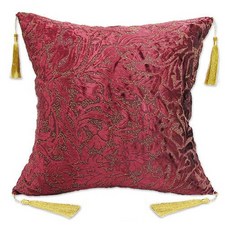 Cotton Field 棉花田傢飾 艾菲刺繡植絨抱枕 紅色