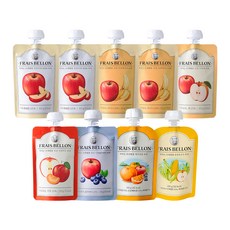 프레벨롱 짜먹는 국산 과일퓨레 9팩, 사과 + 바나나 + 배 + 자두 + 블랙베리 + 제주감귤 + 초당옥수수, 900g, 1세트