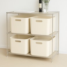 BONOHOUSE Locos收納箱收納籃, 奶油白, 8個