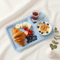 ON THE KITCHEN 韓國製美耐皿早午餐餐盤 + 碗套組, 1套, 靛藍色