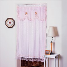 Cotton Field 棉花田傢飾 葉情雙層薄紗開運風水簾, 粉紅, 1件