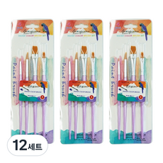 조르조네 솔리드 수채화 붓 보라색 4p, 17.5cm, 19cm, 18cm, 16.5cm, 12세트