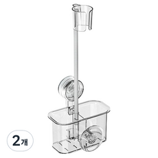 코히모 무타공 핸즈프리 360도 각도조절 흡착식 드라이기 거치대 5W0132, 2개, 투명 화이트